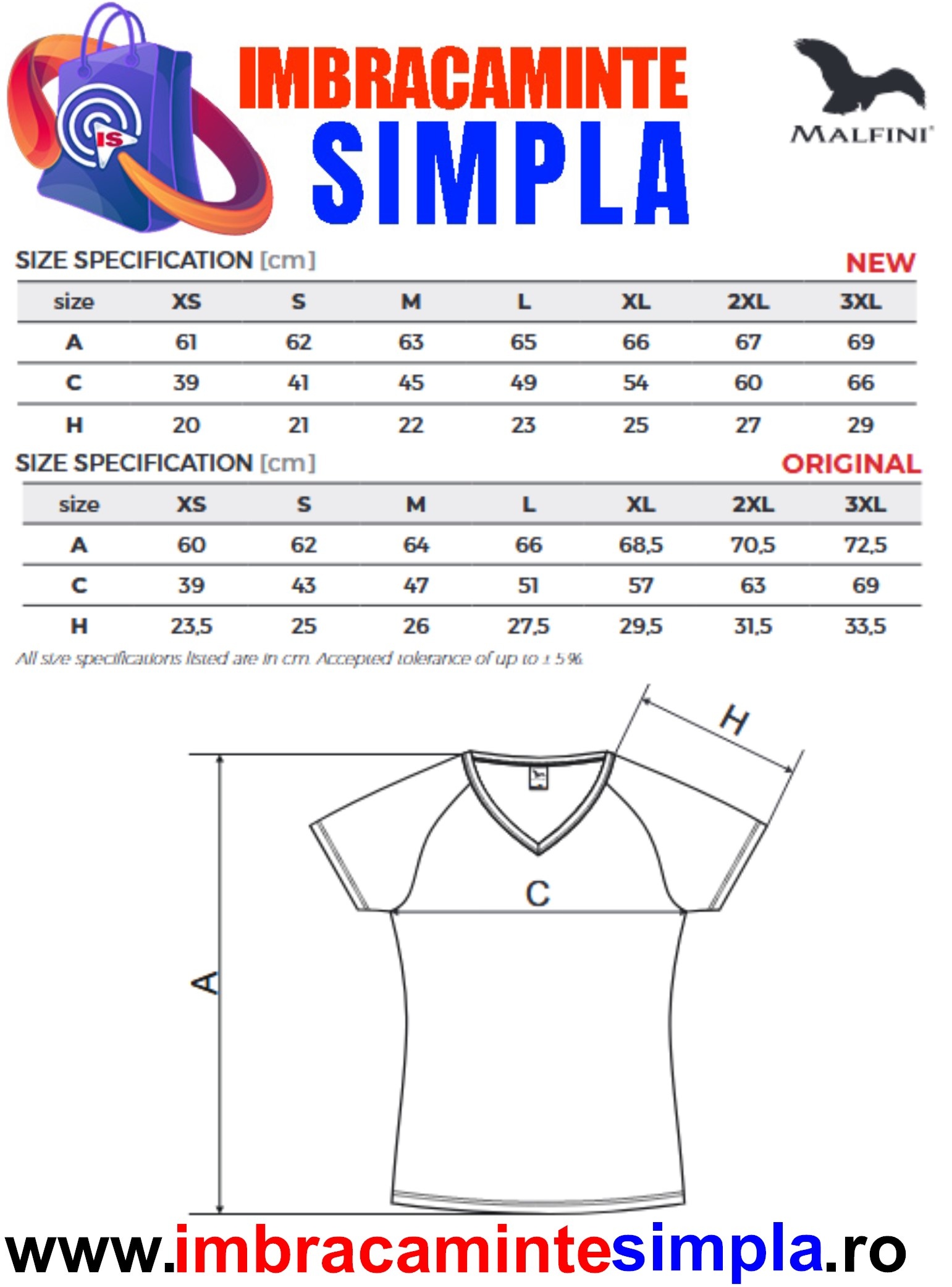 Tricou slim fit femei dama guler in v tabelul de marimi dimensiuni
